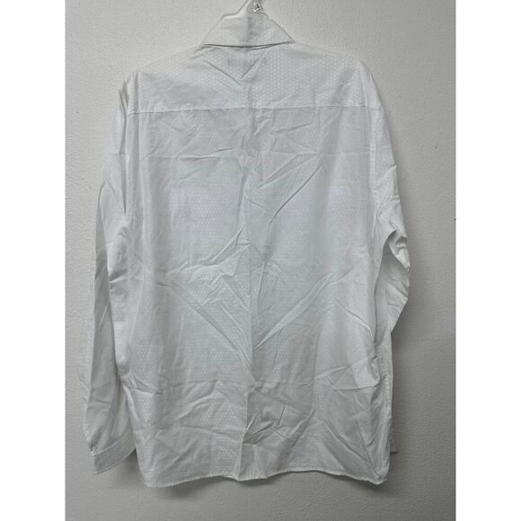 Karl Lagerfeld Paris Men's Snap Front Slim Fit Button-Down Shirt - White L - Picture 5 of 8